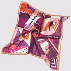 Scarf The Scarf 100% Silk Fabrics Custom Printed Summer Square Fashion Scarf