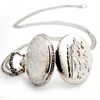 BOSHIYA Silver Epoxy carved 212 hollow retro quartz pocket watch for men women students souvenir pocket Watch