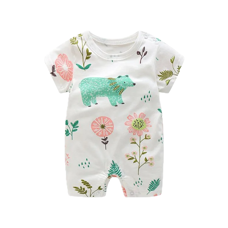 manufacturer 2022 OEM High Quality Summer Short Sleeve Baby Romper Unisex Organic Cotton Baby Bodysuit