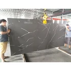 Quartz SH7221 Calacatta White Veins Grey Quartz Stone Slab White Vein Gray Quartz Stone Quartz Slab Grey