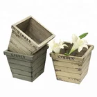 Plant Planter Box Plant Box Vintage Small Wooden Tapered Square Succulent Plant Planter Box