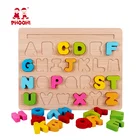 Letter 3d Wooden Puzzles Educational Kids Capital Letter Board Toy Baby Wooden 3D Alphabet Puzzle For Toddler