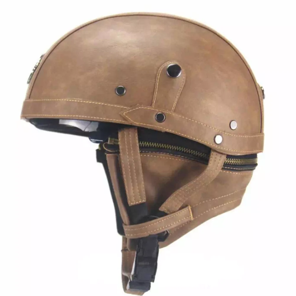 leather german motorcycle helmet