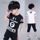 Set Boys Sets Children Designer Clothes Boys Summer Children's Set Clothes Custom Letter Pattern Boys Short Sets