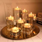 Candle Light Clear Wedding Candle Holder K9 Wedding Table Decorations Crystal Candle Holder Tea Light Glass Holder