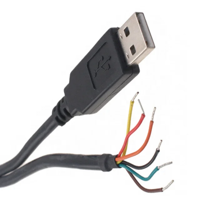 USB TTL cable with wires open end TTL-232R-3V3-WE usb to serial cable Lysee Data Cables 