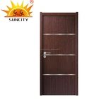 Top Class Interior Puerta De Madera Con Aluminio Rayas