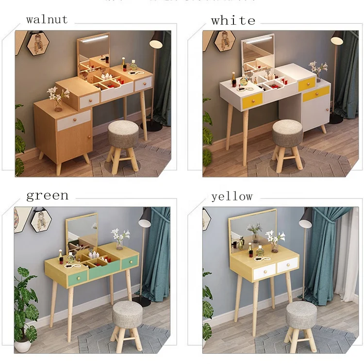 2021 hot sale popular fancy design modern mirror dressing table set with stool
