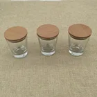 Glass Candle Glass Candle Jar With Lid Hot Sale 30g Clear Glass Candle Jars With Wooden Lid