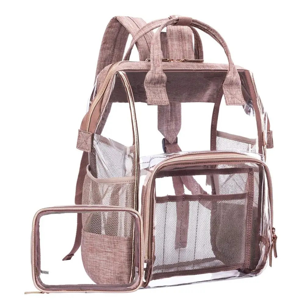Mochila Grande De Pvc Transparente Con Varios Bolsillos Para  Exteriores,Morral Escolar De Seguridad Para Ordenador Portátil De 15,6  Pulgadas - Buy Claro Grande Mochila Transparente De Pvc Multi-bolsillos  Mochilas De Pvc Mochila