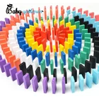 Dominos High Quality 100 PCS Colorful Block Set Wooden Dominos Toys For Children Z15076A
