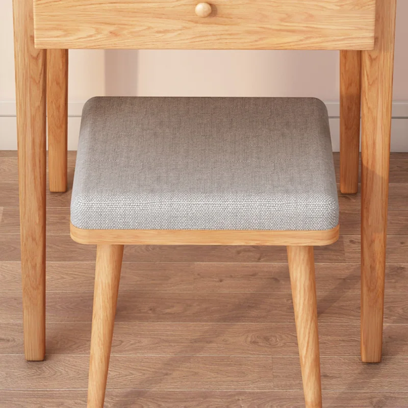 Minimalist Modern Home Furniture Fabric Wooden Dressing Chair Vanity Stools