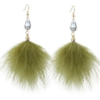 Handmade Lovely Turkey Feather Earrings Bohemian Bead Big Wedding Earrings Jewelry For female Gift