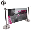 Cafe Banners And Stand Customizable Message Printing Outdoor Cafe Banner Barrier Stand Metal Cafe Stand