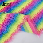 No MOQ Colorful Longhaired Rainbow Faux Fur Fabric