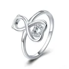 Silver Ring Silver Hollow 100% 925 Sterling Silver Cat Finger Ring CZ Heart Animal Shape Jewelry