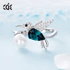Silver Jewelry Silver Women Crystal Bird Real Silver Jewelry 925 Sterling Rings