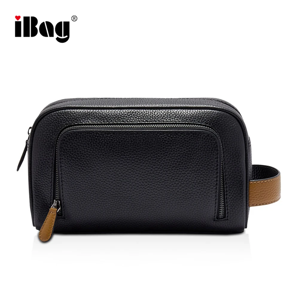 Large Leather Toiletry Dopp Wash Bag 