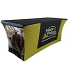Fabric Table Cloth Factory Price 6FT/8FT Custom Logo Fabric Table Cloth Commercial Usage Table Cover