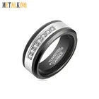 Cubic Zirconia Rings Black Tungsten White Cubic Zirconia CZ Inlay Wedding Rings For Men Band 8mm