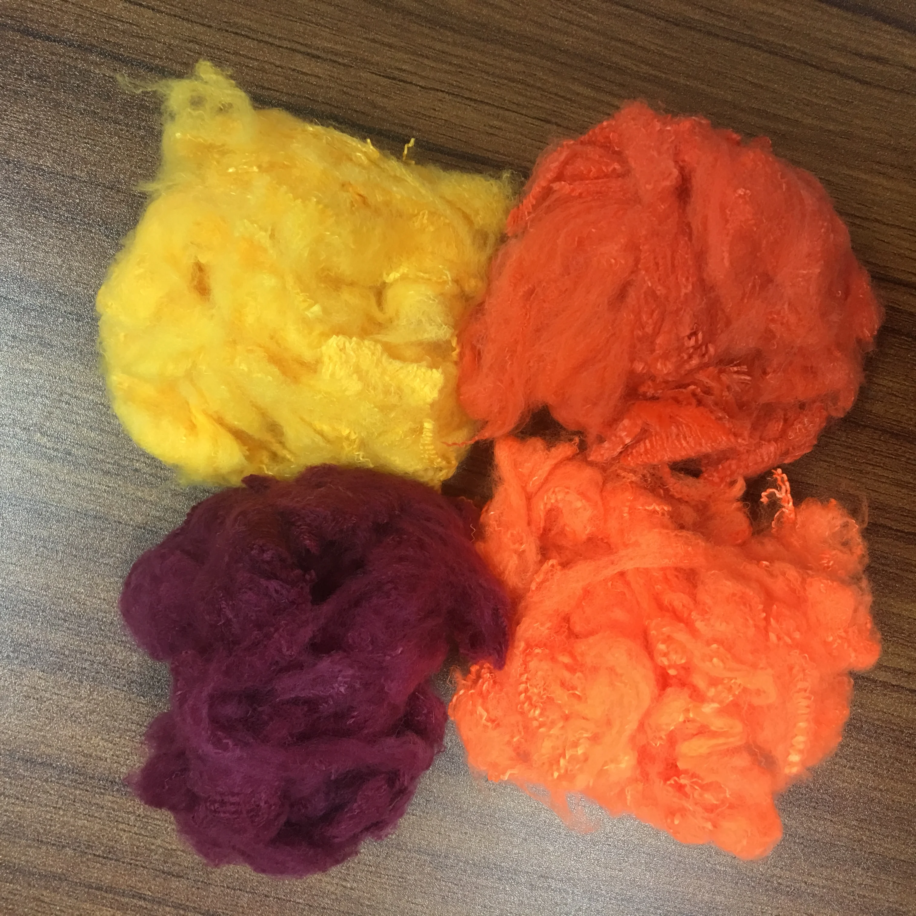 China supplier recycled polyester fiber/recycled polyester staple fiber/polyester stable fiber colored