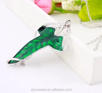 new design green leaf necklace,fashion necklace of The Lord of the Rings(swtaa696)