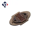 Apparel Metal Label Low Price Manufacturer Custom Logo Metal PU Label For Apparel
