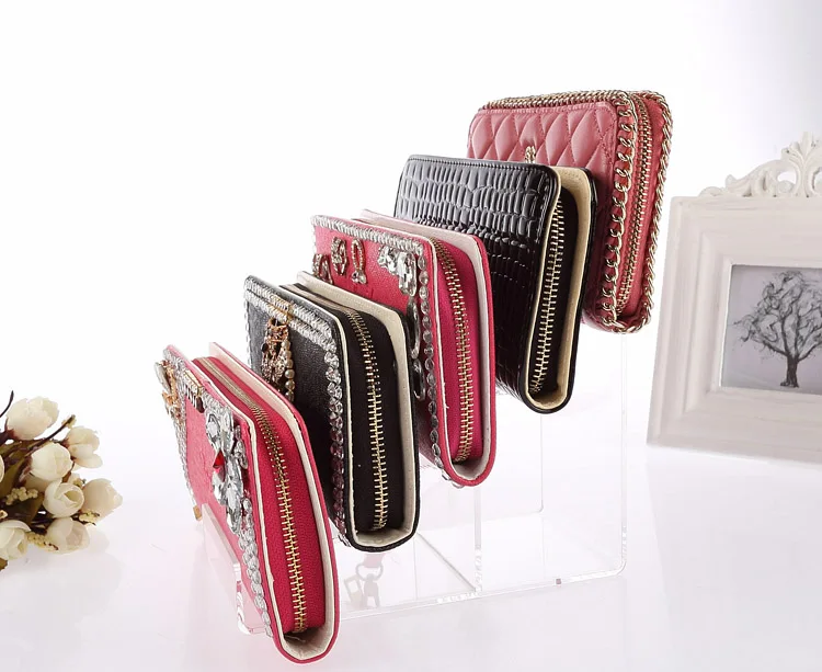 NEW ACRYLIC MOBILE PHONE CLUTCH BAG WALLETS ACCESSORIES DISPLAY HOLDER STAND 