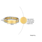 Mens Hiphop Jewelry 2 Tone Stainless Steel Watch Chain Bracelet Mens Engraved Logo Blank Charm Bracelet Homme