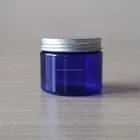 Container Plastic Jar Container Best Quality 4 Oz 8oz 12oz 16oz Wide Mouth Blue Plastic PET Jar With Lids Cosmetic Plastic Container Tins