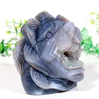 Agate Carving Agate Natural Agate Quartz Lion Crystal Geode Carving Skulls