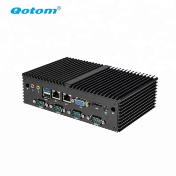 Qotom Q190X Mini Computer Hardware Bay trail j1900 Dual Lan OEM Mini PC with Serial Parallel Port
