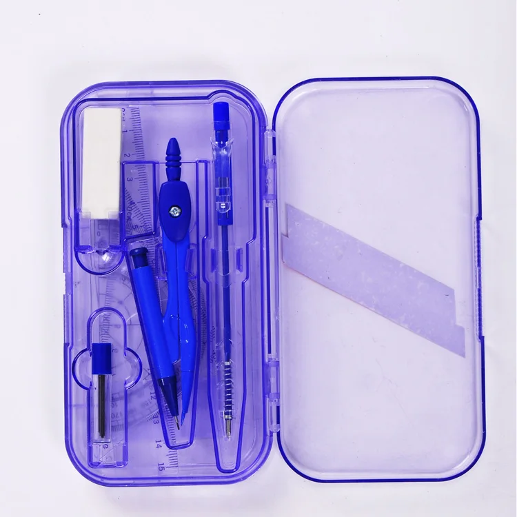 Wholesale B2c 8pcs Student Compass Math School Geometry Box