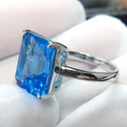 Gemstone 925 Silver Silver Natural Gemstone Jewelry Ring 925 Sterling Silver Blue Topaz Customized