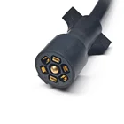 7 Way Trailer Cord Heavy Duty 7 Pin Trailer Wiring With Double Prongs Connector Harness Inline Cord Weatherproof