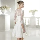 Neck Wedding Dresses 2016 Sweet Lace V Neck Knee Length Bridesmaid Wedding Dresses