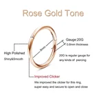 Hoops Jewelry Gold Hoop Ring Piercing 20g ASTM F136 Titanium Clicker Hoops Ring Body Piercing Jewelry PVD Rose Gold