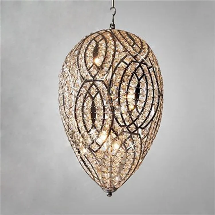 egg shaped crystal chandelier