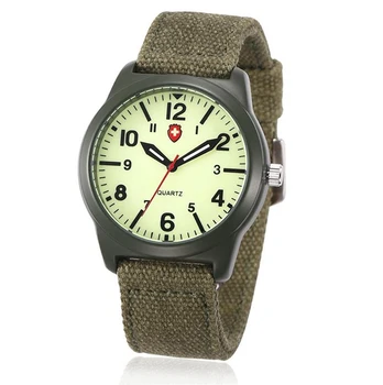 Canvas Strap Military Pilot Style Mens Quartz Watch Factory Direct Watches