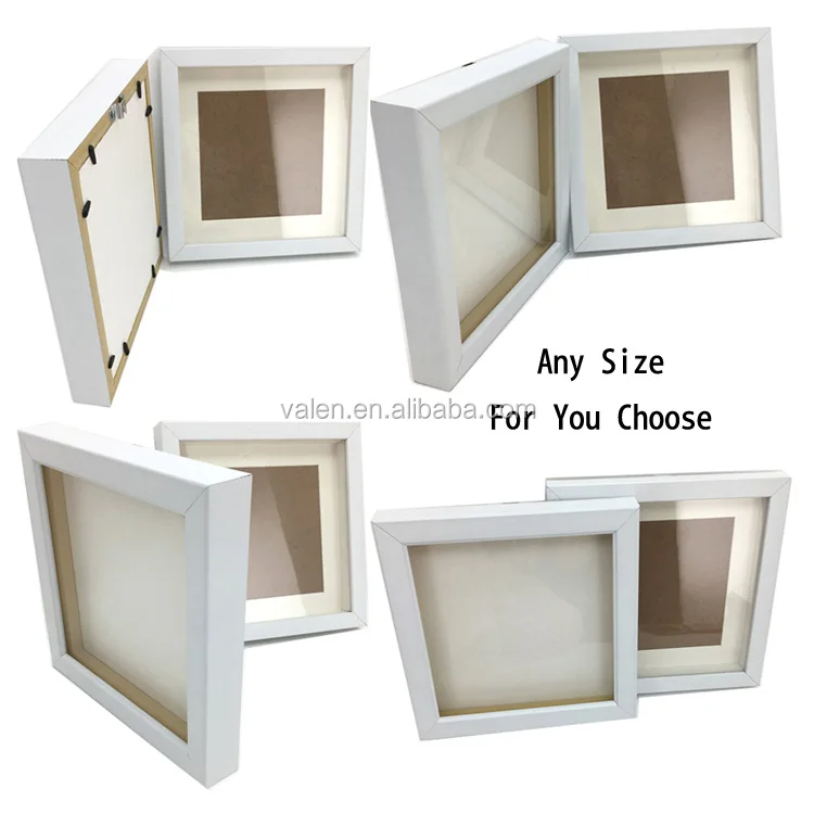 Large 12x12 Display Shadow Box Frame with Linen Background and 8 Stick Pins 