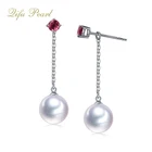 Silver Earring Silver Silver Earring 925 2 Usage 925 Silver CZ Hanging Long Freshwater Pearl Stud Earring