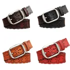 Leather Vintage Belt Womens Designer Belts Hallow Out Split Leather Genuine Leather Colorful Vintage Women Belt With Loop