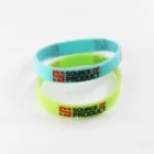 Glow In Dark Silicone Wristband Custom Debossed With Ink Fill Glow In Dark Silicone Wristband From Machine