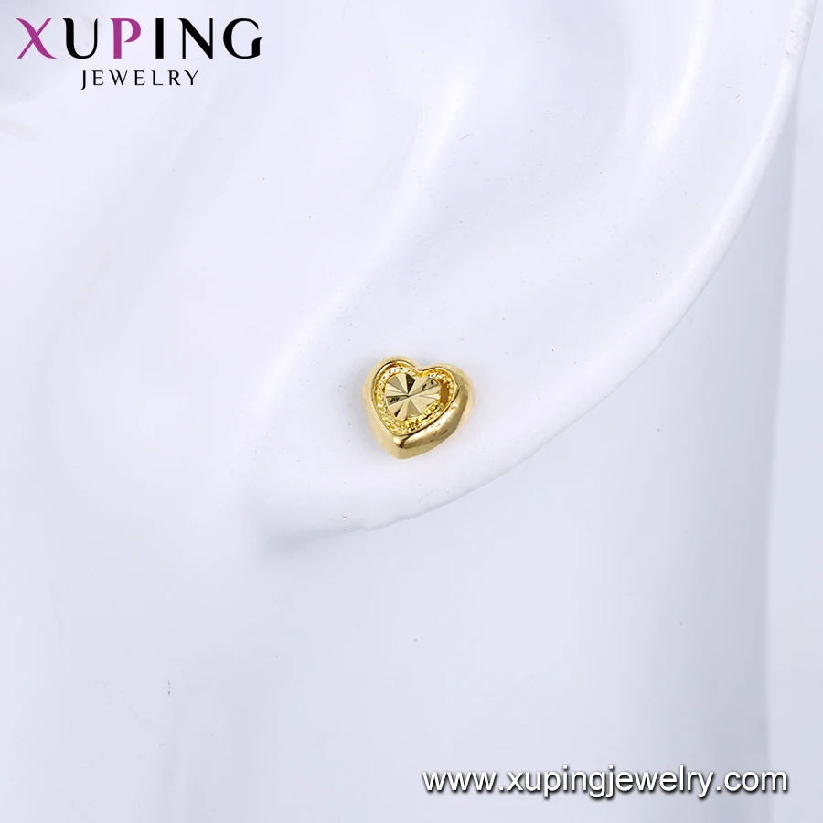 95953 Xuping jewelry 24K gold Plated China wholesale heart shape stud earrings