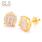Jewelry Gold Diamond Earrings Earrings Piercing Hip Hop Jewelry 14k 18k Gold Pave Diamond Piercing Earrings