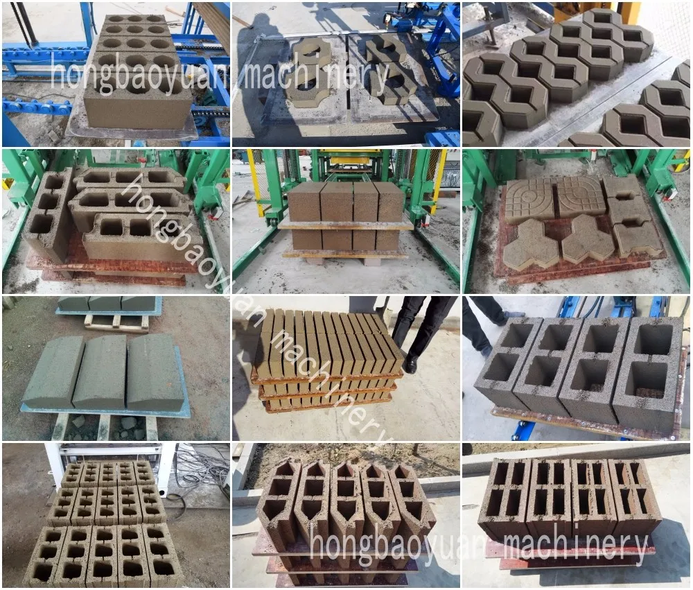 Jamaica QT4-25 Complete Auto Concrete Hollow Block Machine Produce 6,8 Inch Cement Hole Bricks factory