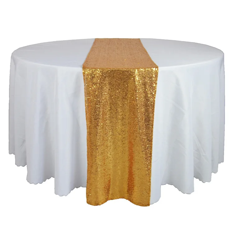 UPKOCH 30 x 275 cm Sequin Table Runner Table Decoration for Wedding Party Gold 