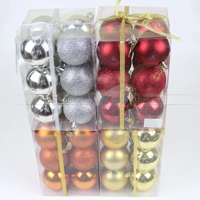 Decorating Red shiny merry glass Christmas/Xmas balls
