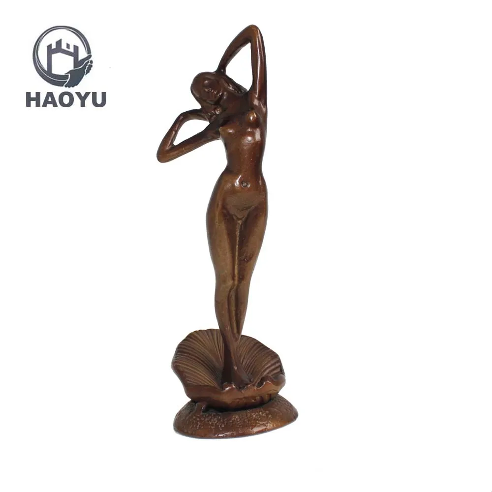 European Classical Famous Metal Art Small Bronze Naked Lady Sculptures