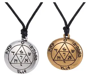 Wholesale tibetan silver or gold pendants talisman amulet the third pentacle of mars key of solomon seal pendant necklace